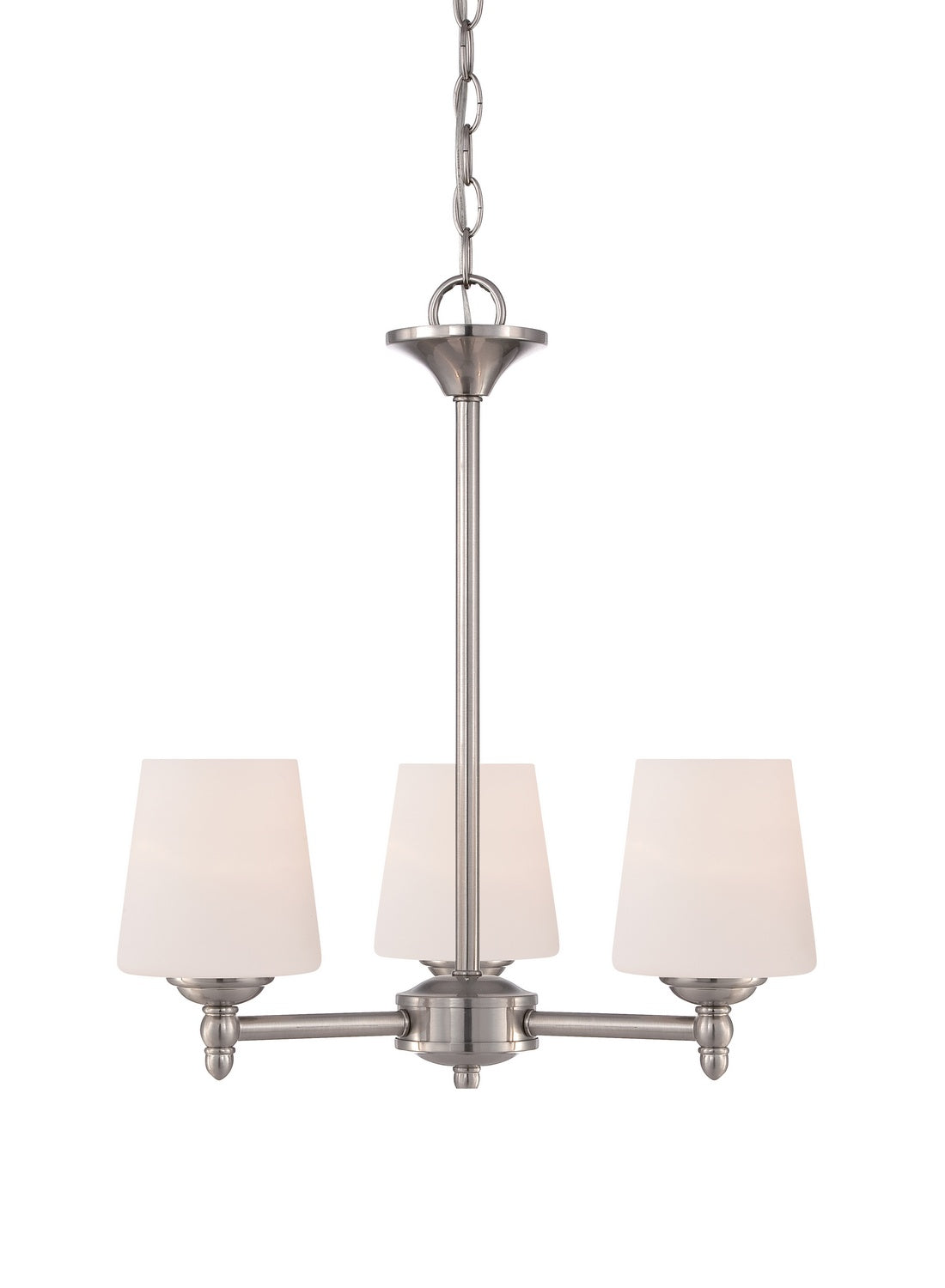 Darcy Three Light Chandelier in Brushed Nickel