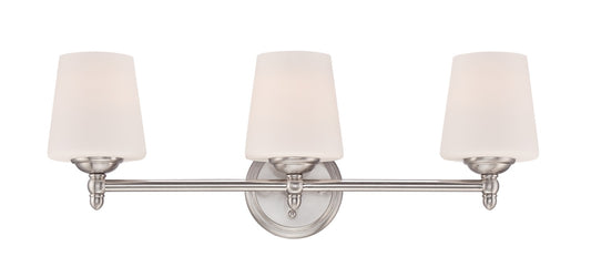 Darcy Three Light Bath Bar in Brushed Nickel