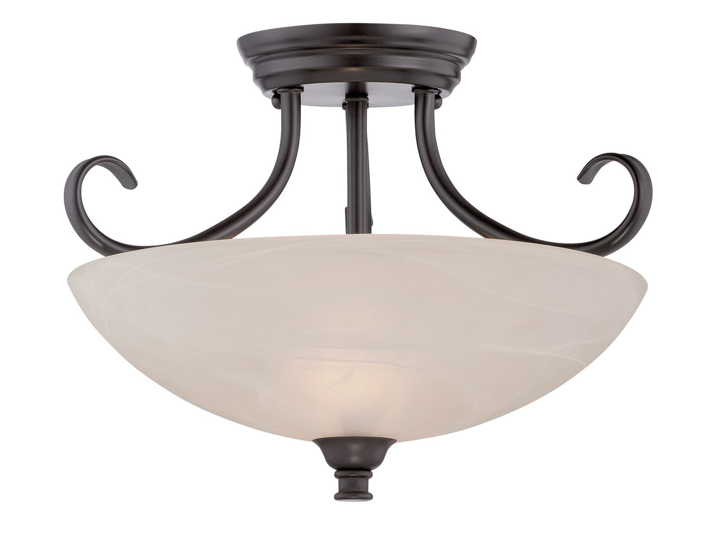 Kendall Two Light Semi-Flush Mount in Oil Rubbed Bronze