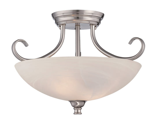 Kendall Two Light Semi-Flush Mount in Satin Platinum