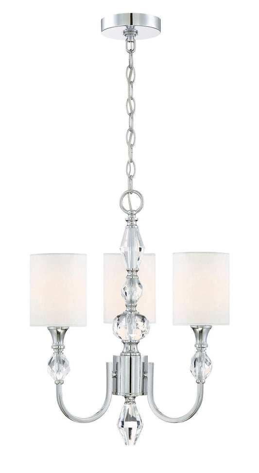 Evi Three Light Chandelier in Chrome