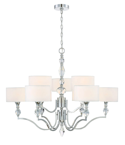 Evi Nine Light Chandelier in Chrome