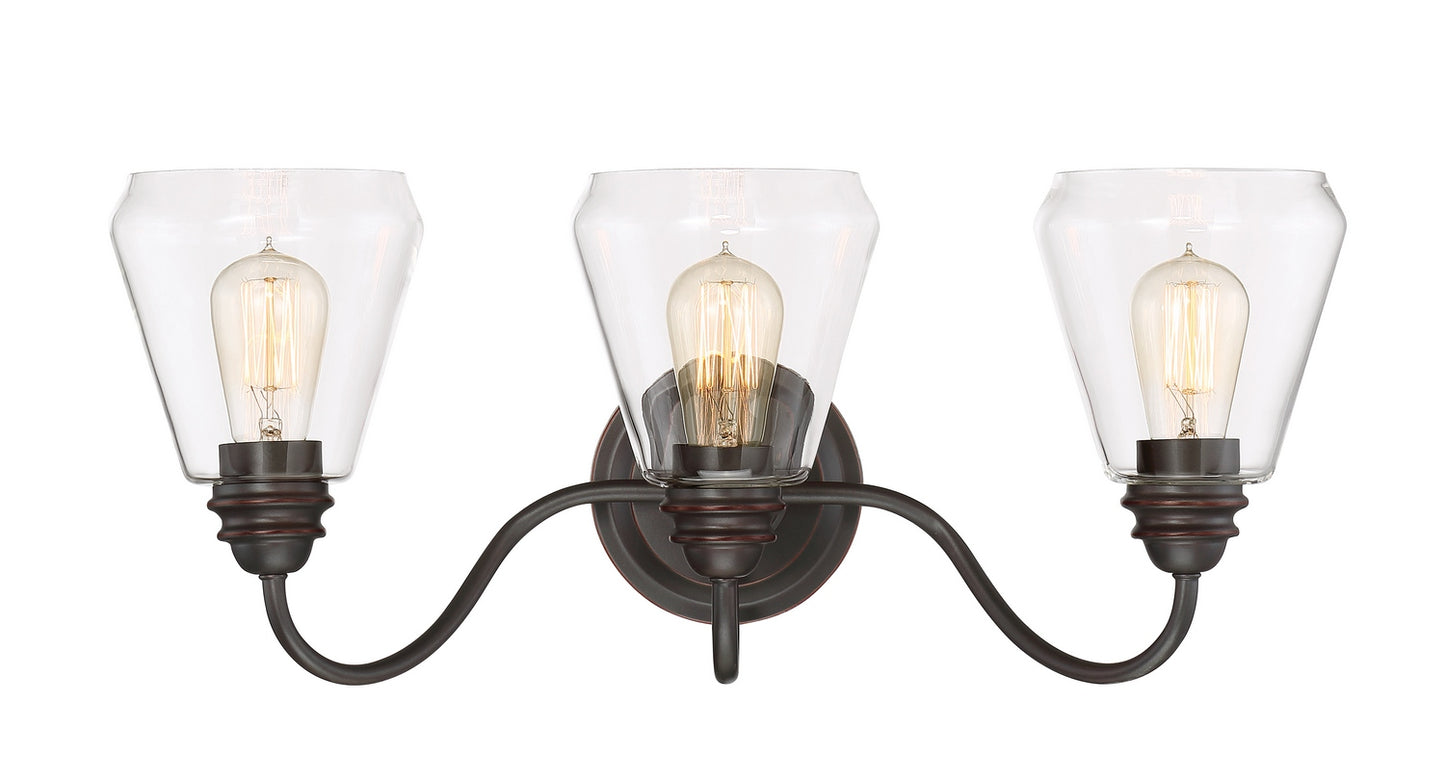 Foundry Three Light Bath in Satin Bronze