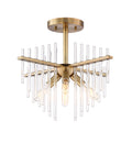 Reeve Four Light Semi-Flush Mount in Burnished Antique Brass