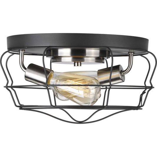 Gauge Two Light Flush Mount in Graphite