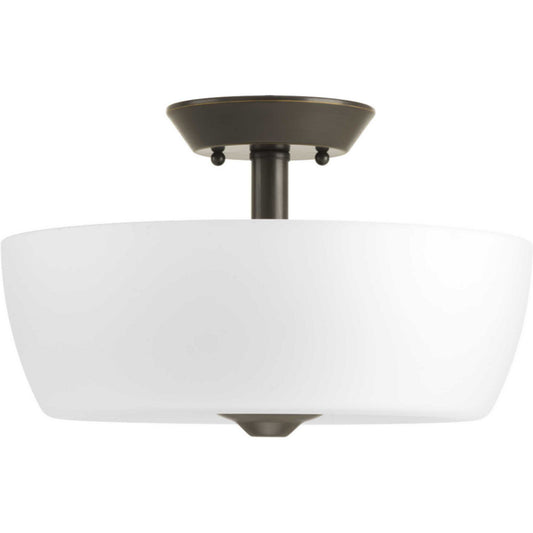 Leap Two Light Semi-Flush Mount in Antique Bronze