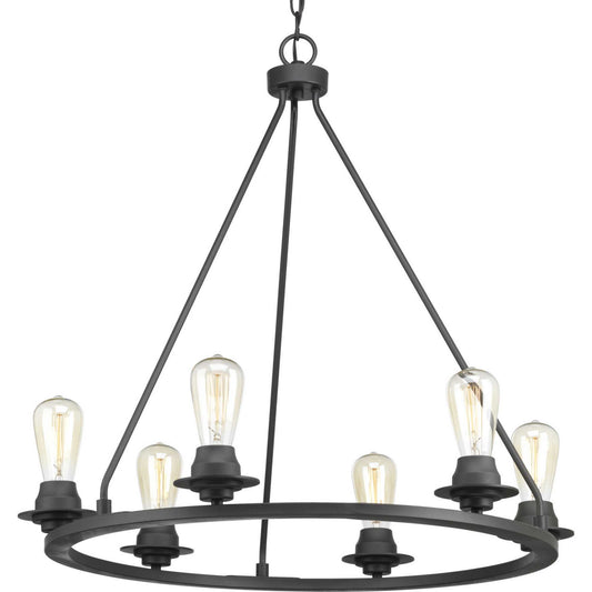 Debut Six Light Chandelier in Graphite