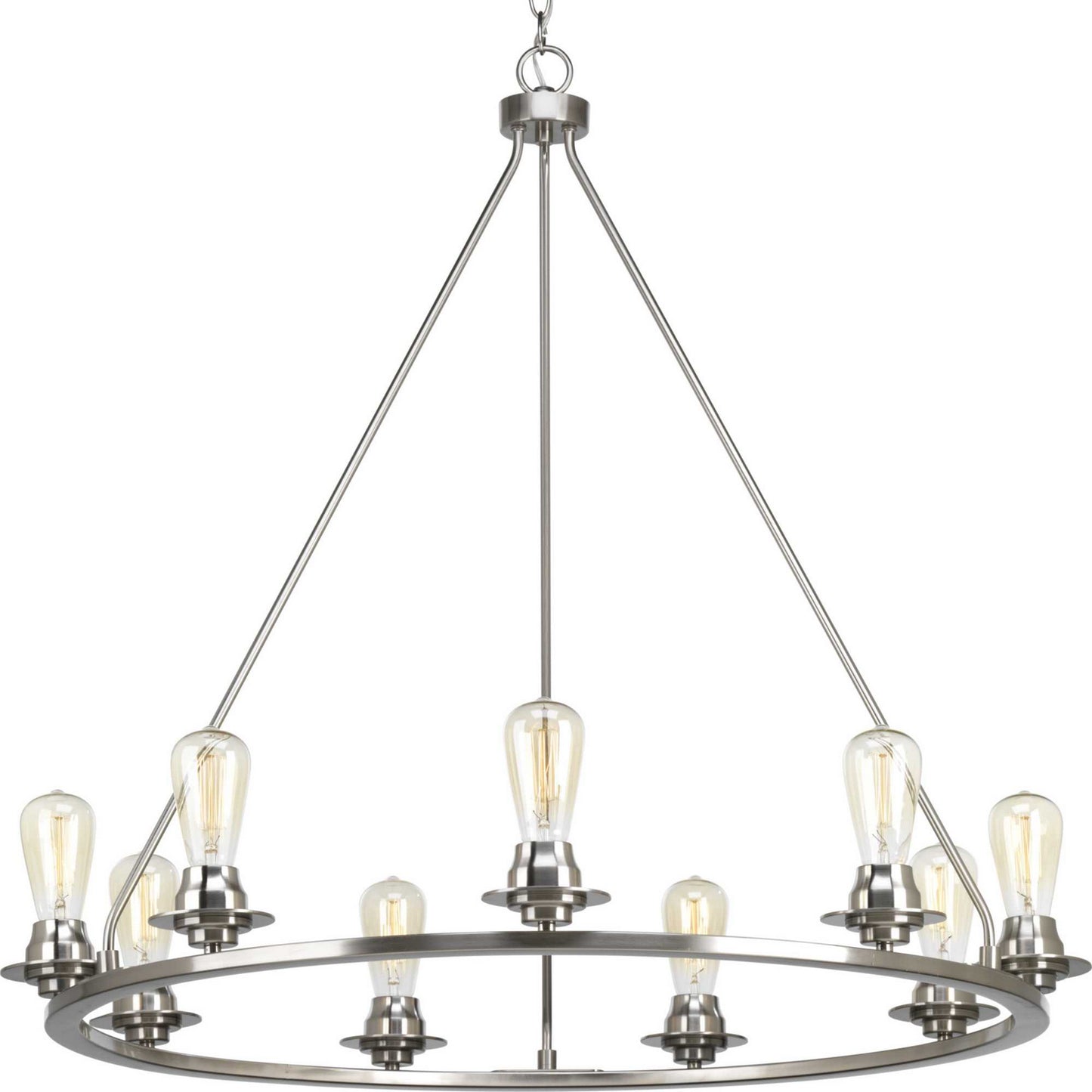 Debut Nine Light Chandelier in Brushed Nickel