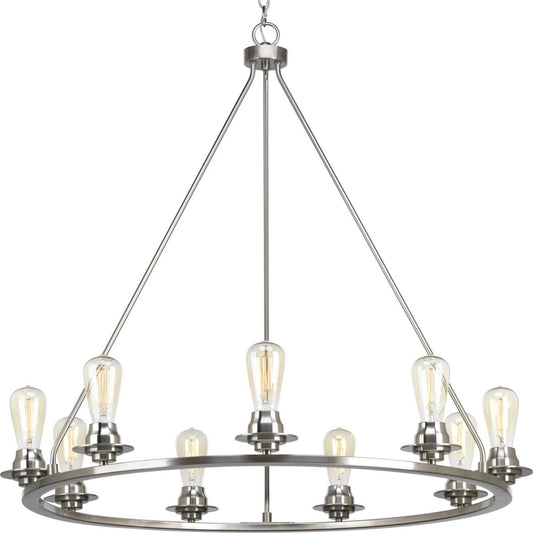 Debut Nine Light Chandelier in Brushed Nickel