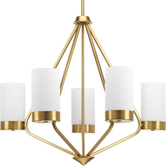 Elevate Five Light Chandelier in Brushed Bronze