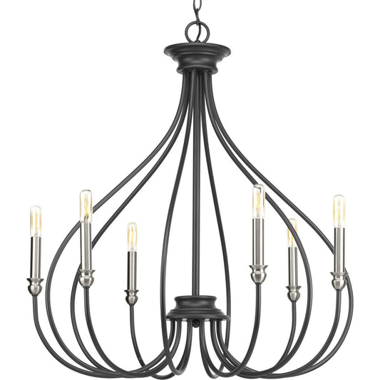 Whisp Six Light Chandelier in Graphite