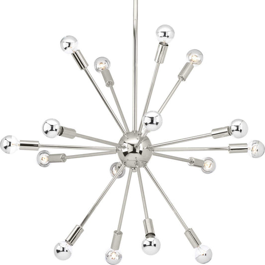 Ion 16 Light Chandelier in Polished Nickel
