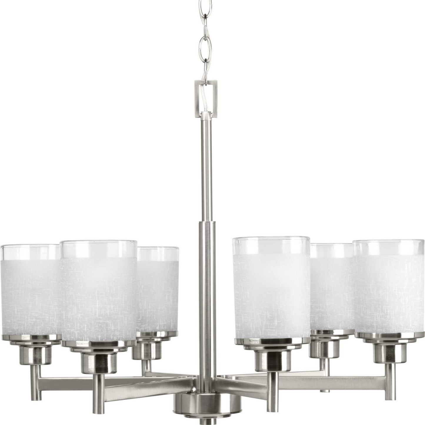 Alexa Six Light Chandelier in Brushed Nickel