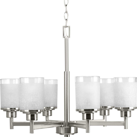 Alexa Six Light Chandelier in Brushed Nickel