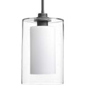 Progress Lighting - P500019-143 - One Light Pendant - Double Glass - Graphite