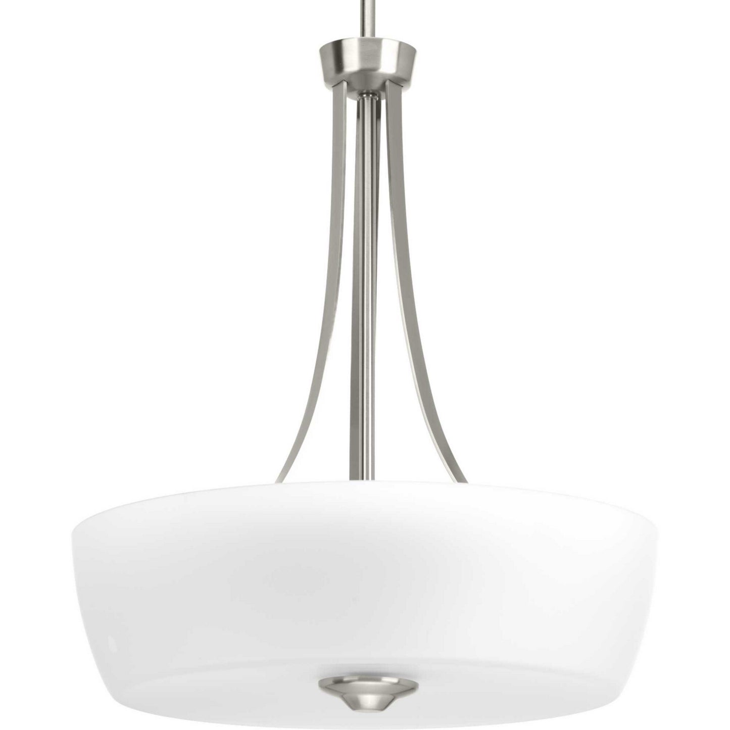 Leap Three Light Inverted Pendant in Brushed Nickel