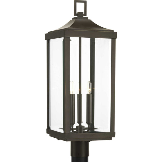 Gibbes Street Three Light Post Lantern in Antique Bronze