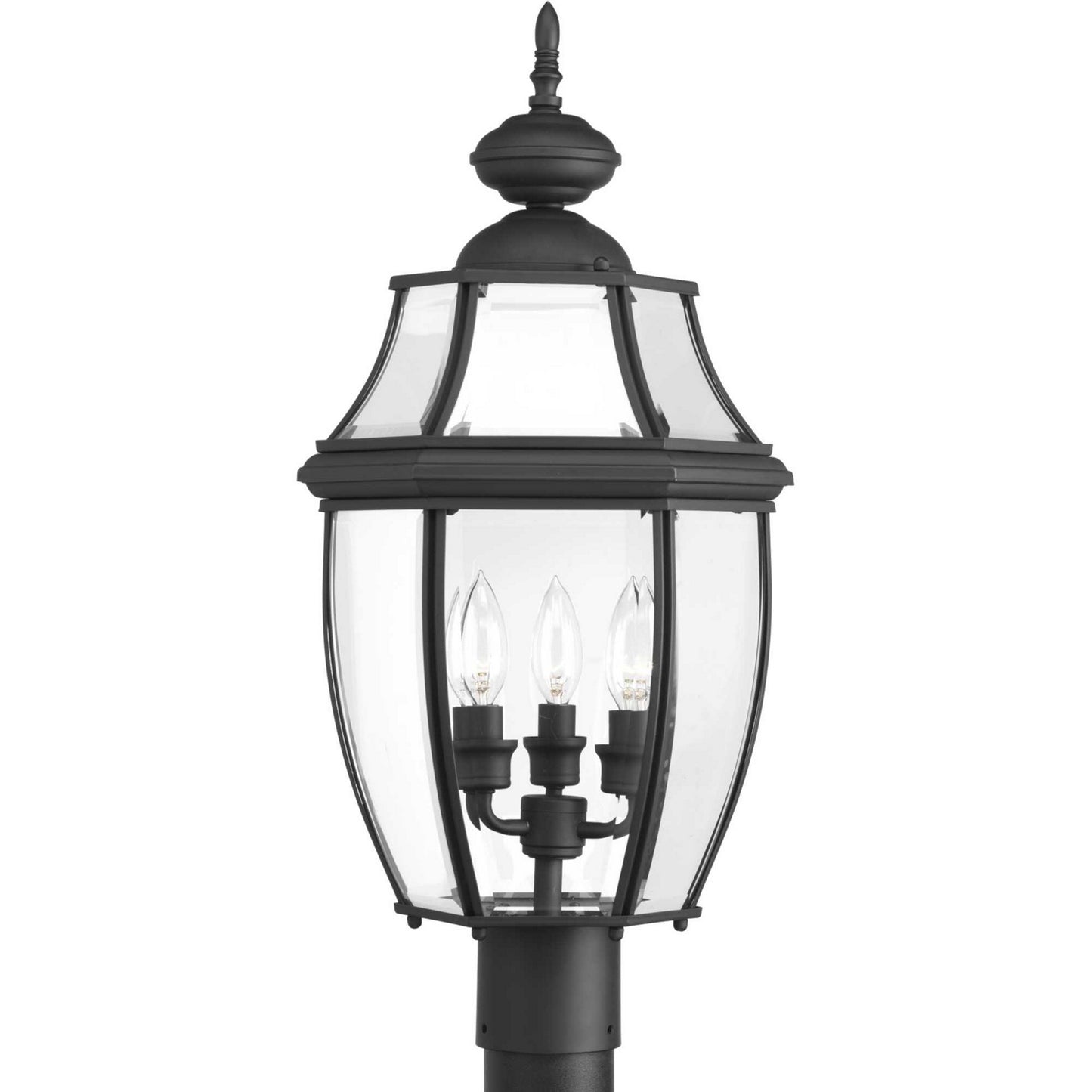 New Haven Three Light Post Lantern in Black