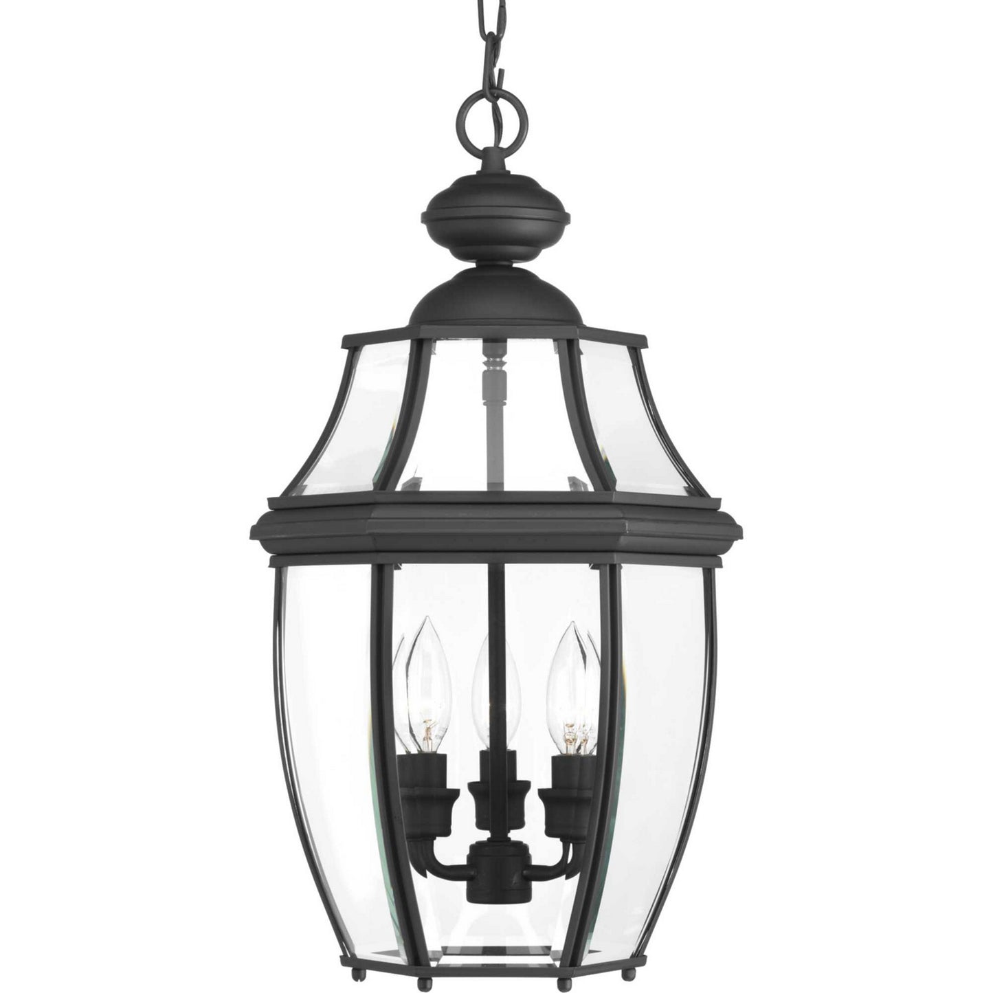 New Haven Three Light Hanging Lantern in Black