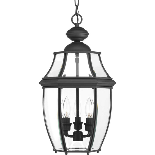 New Haven Three Light Hanging Lantern in Black
