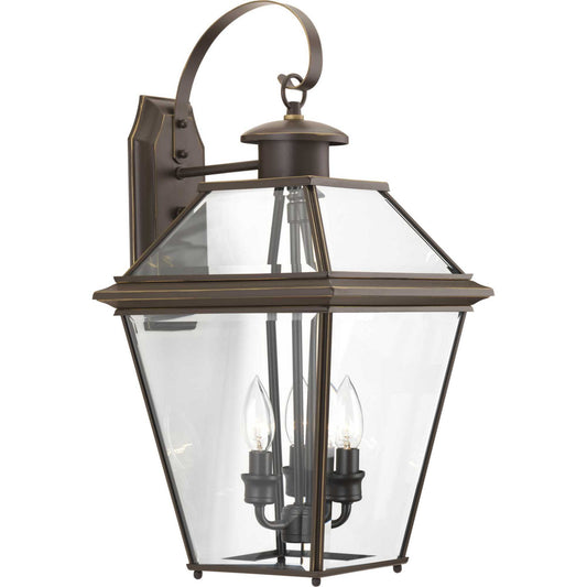 Burlington Three Light Wall Lantern in Antique Bronze