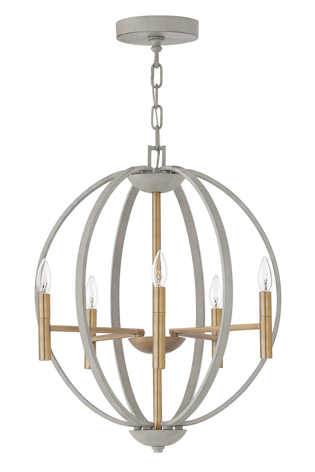 Euclid LED Chandelier in Cement Gray