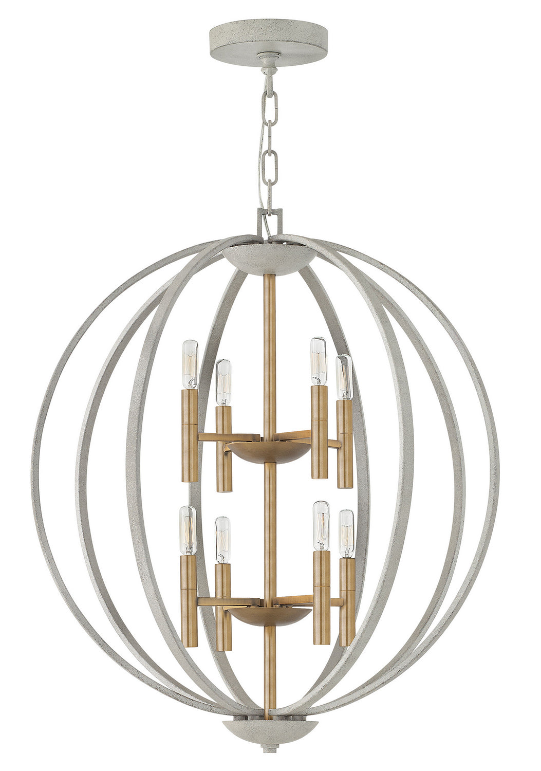 Euclid LED Chandelier in Cement Gray