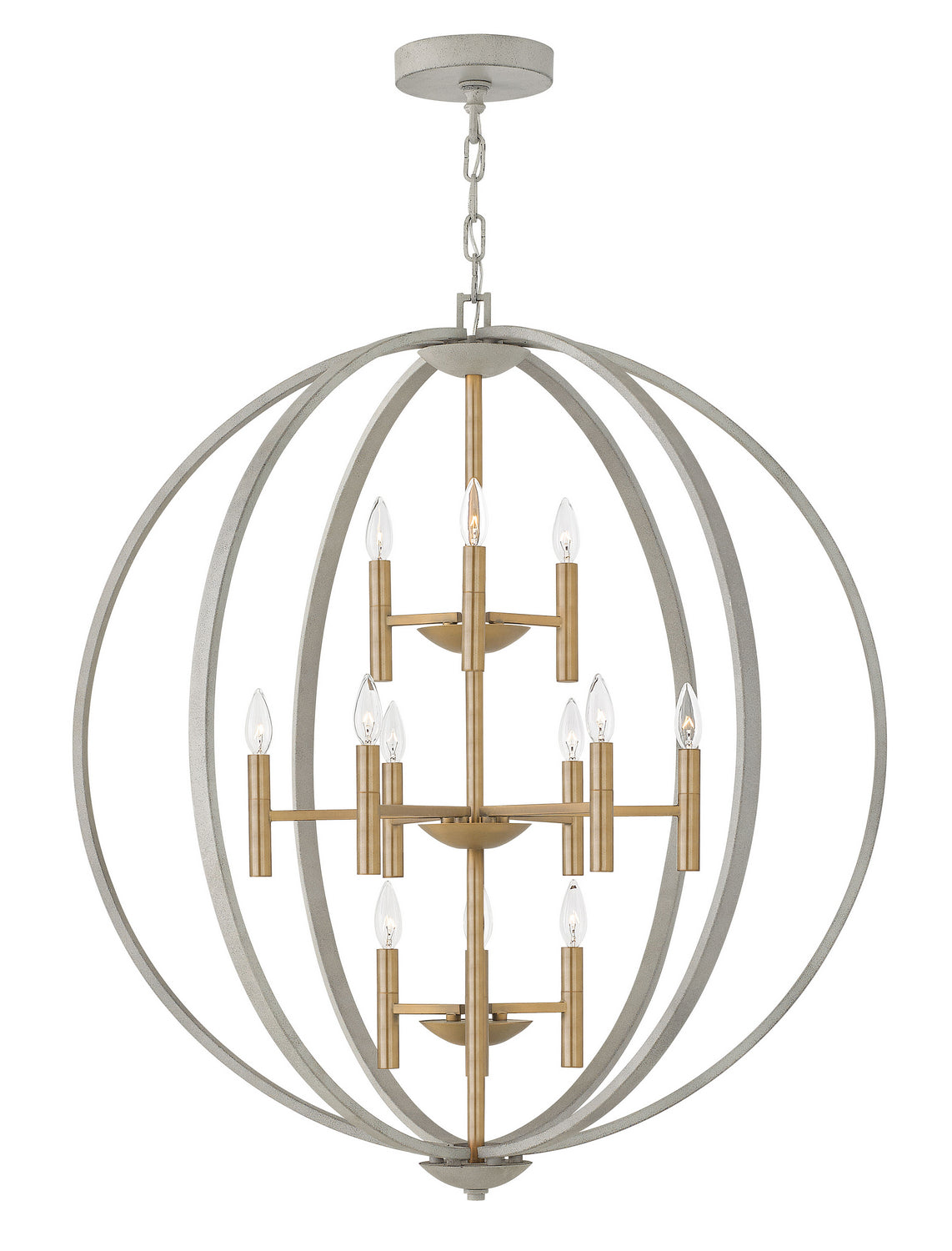 Euclid LED Chandelier in Cement Gray