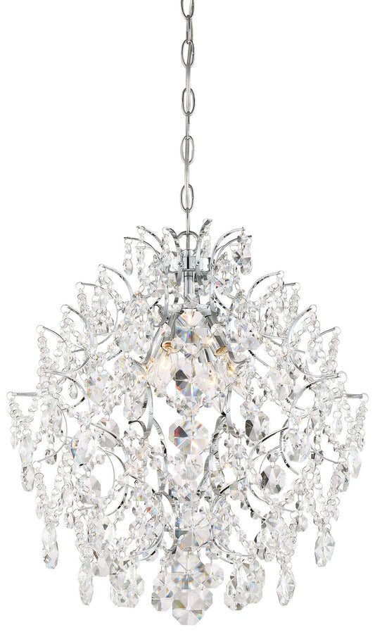 Isabella's Crown Four Light Chandelier in Chrome