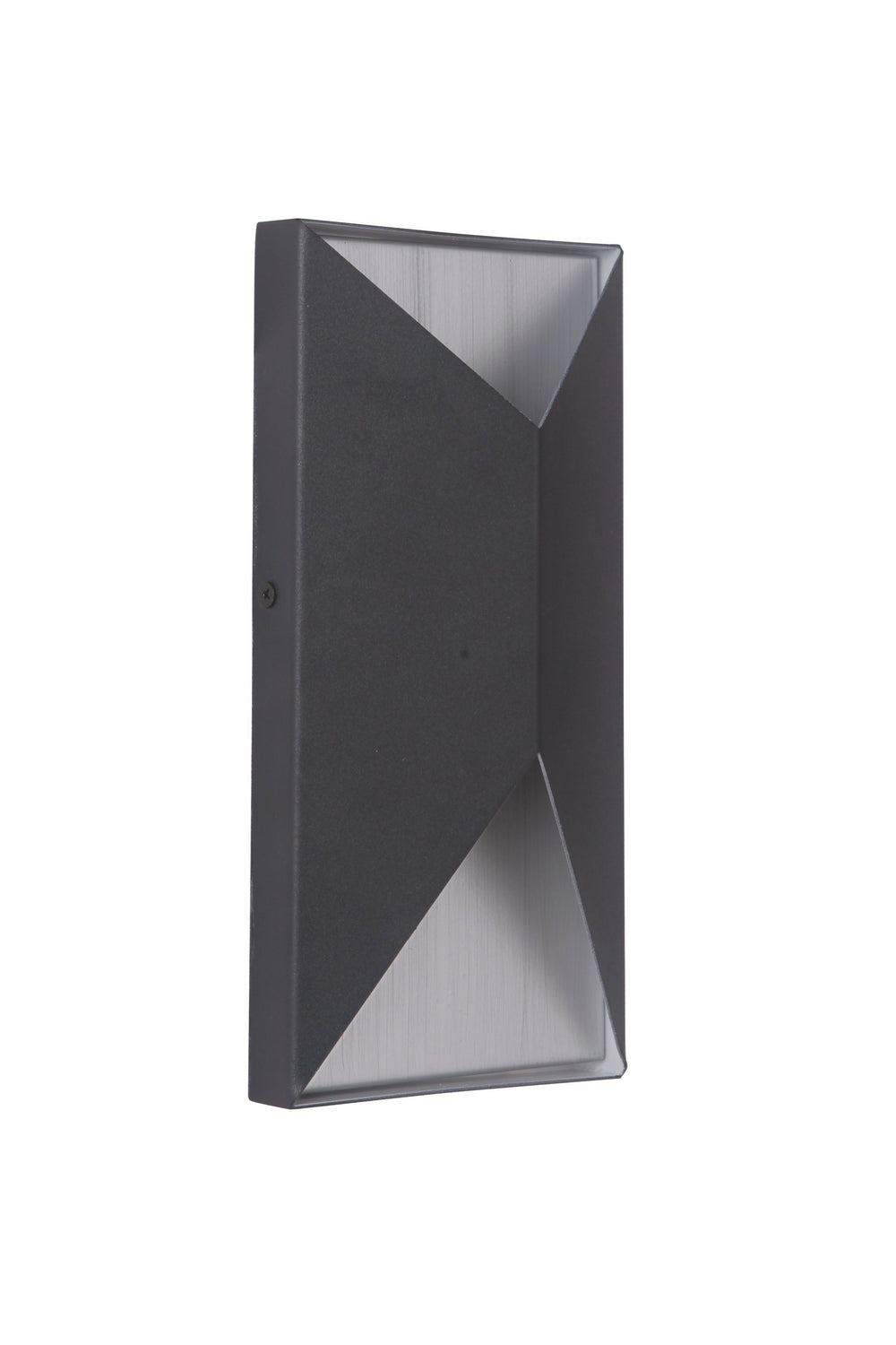 Peak LED Outdoor Pocket Sconce in Textured Black / Brushed Aluminum