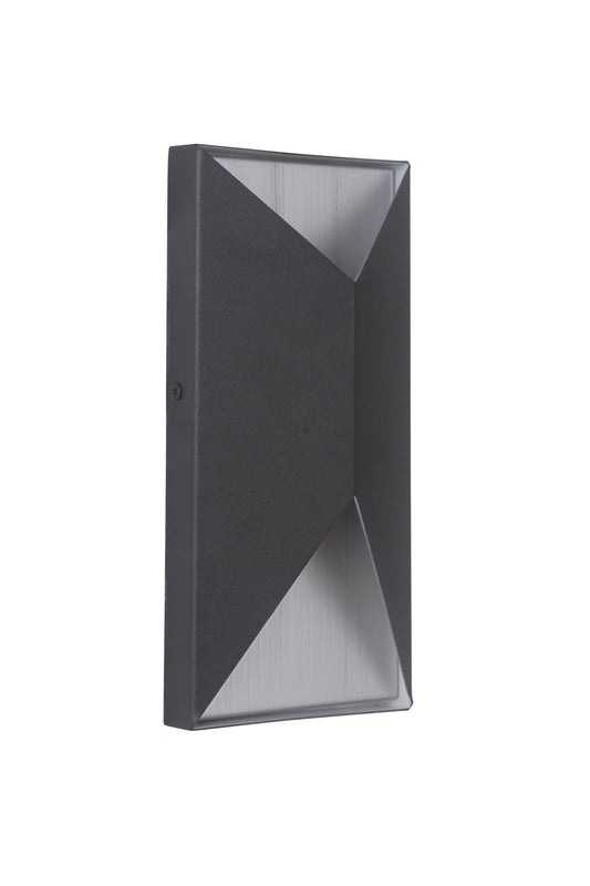 Peak LED Outdoor Pocket Sconce in Textured Black / Brushed Aluminum