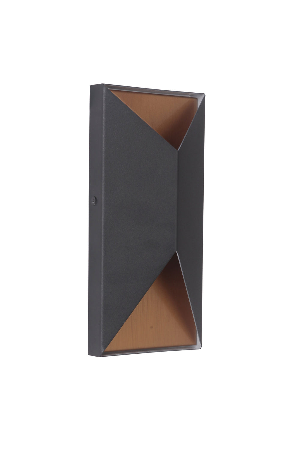 Peak LED Outdoor Pocket Sconce in Textured Black / Satin Brass