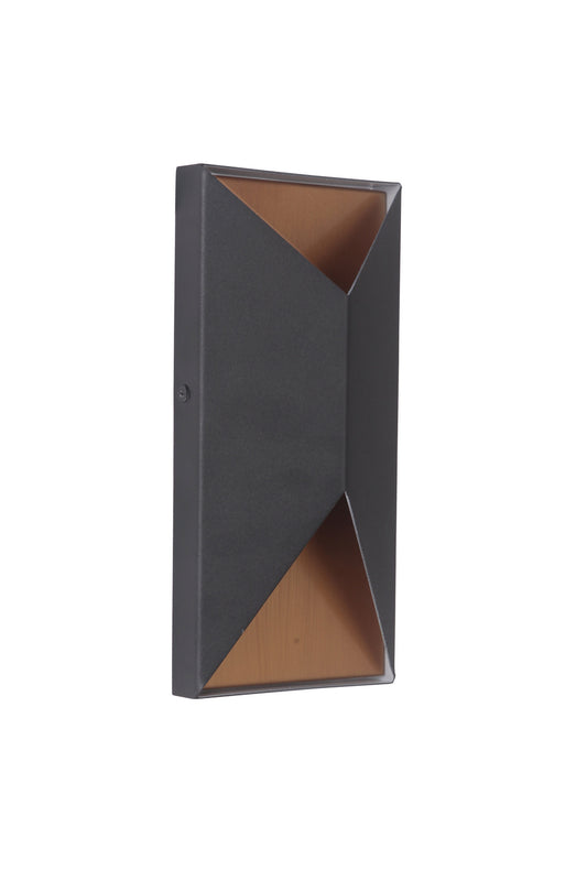 Peak LED Outdoor Pocket Sconce in Textured Black / Satin Brass