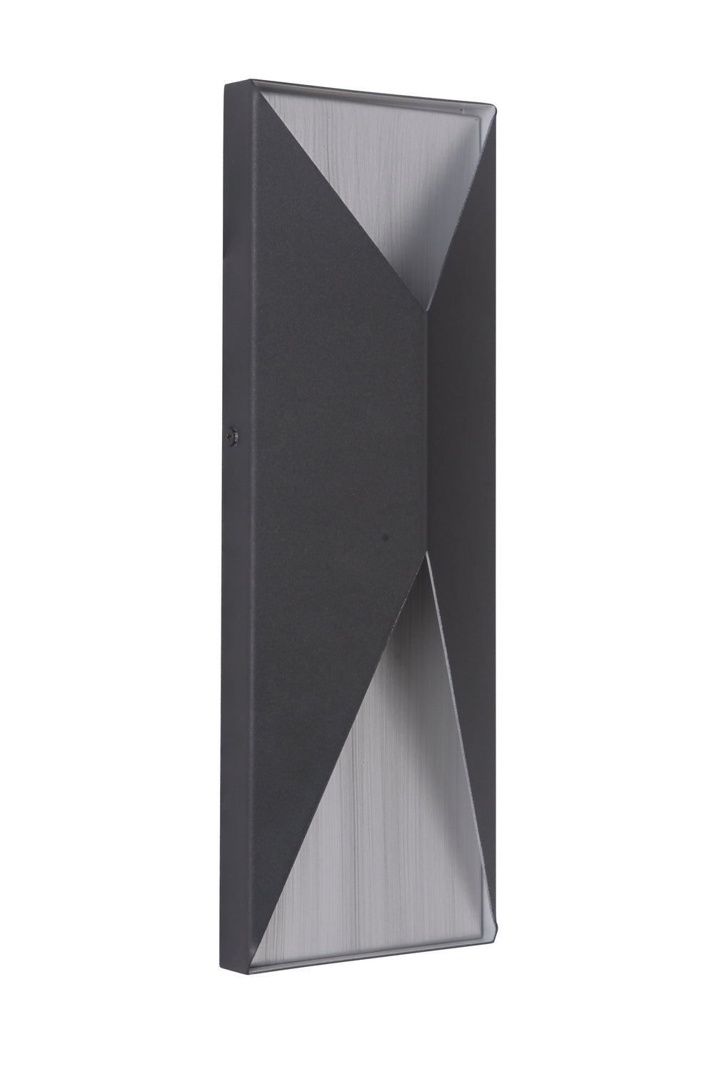 Peak LED Outdoor Pocket Sconce in Textured Black / Brushed Aluminum