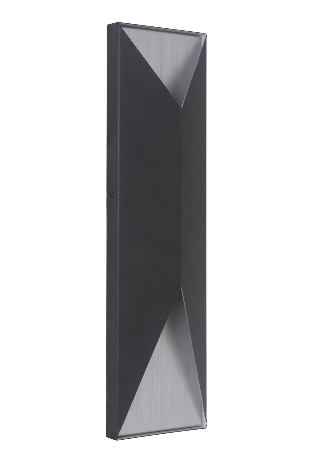 Peak LED Outdoor Pocket Sconce in Textured Black / Brushed Aluminum