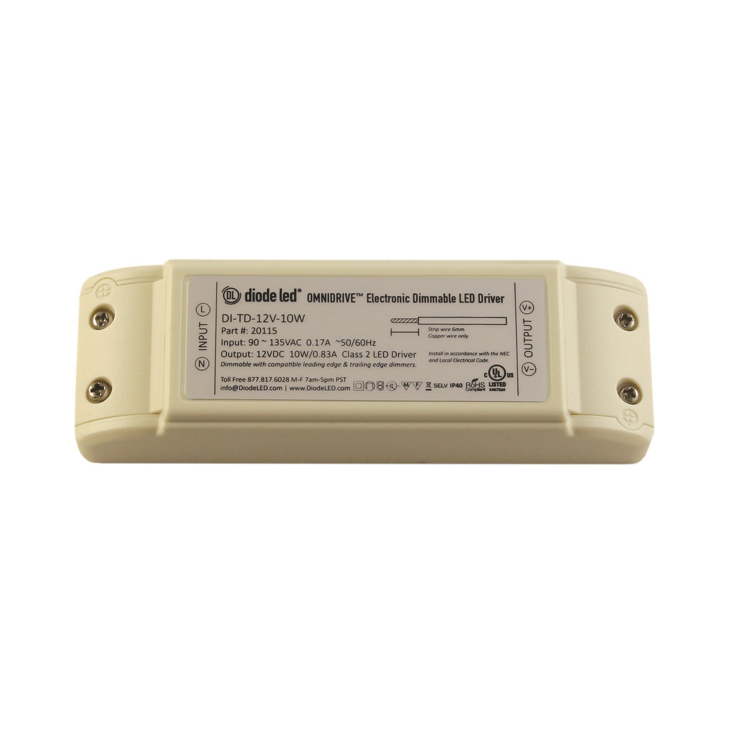 Omnidrive Electronic Dimmable Driver in White