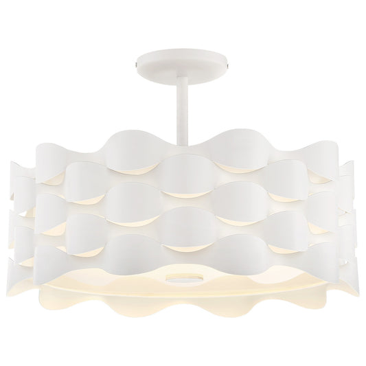 Coastal Current LED Semi Flush Mount in Sand White