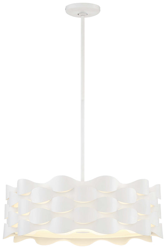 Coastal Current LED Pendant in Sand White