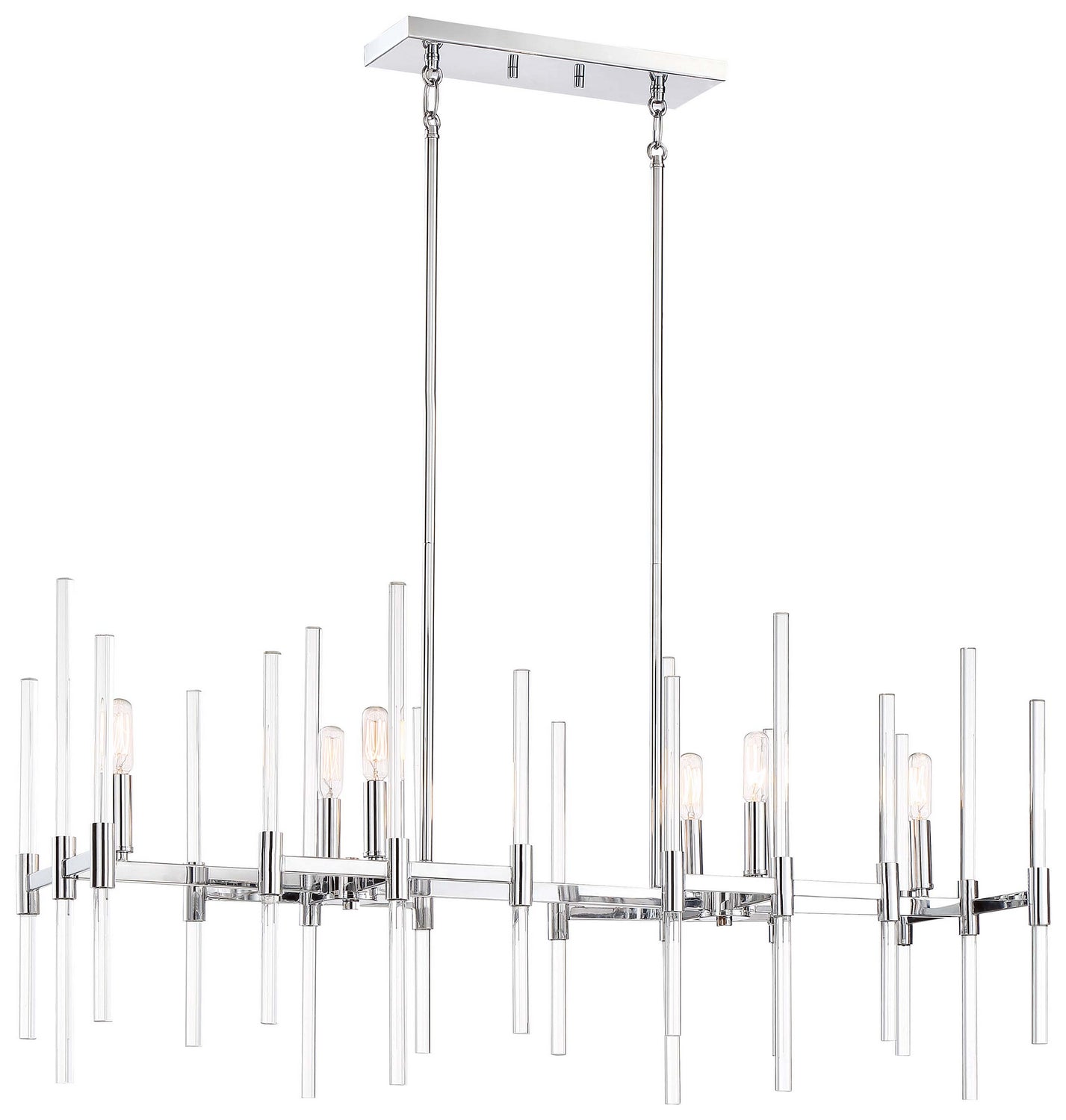 Pillar Six Light Island Pendant in Chrome