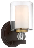 Studio 5 One Light Bath in Painted Bronze w/Natural Brushed Brass