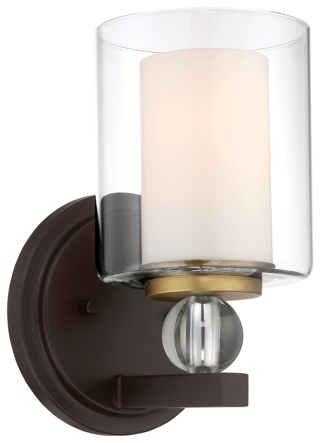 Studio 5 One Light Bath in Painted Bronze w/Natural Brushed Brass