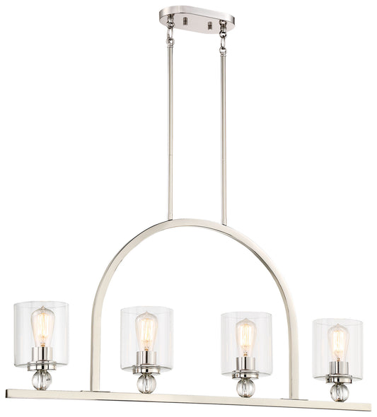 Studio 5 Four Light Island Pendant in Polished Nickel
