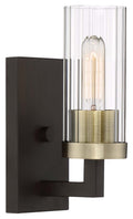 Ainsley Court One Light Bath in Aged Kinston Bronze w/Brushed Brass Highlights