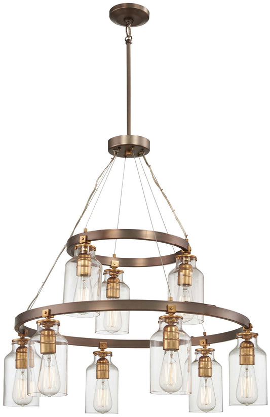 Morrow Nine Light Chandelier in Bronze