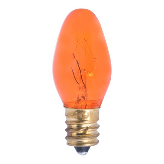 7W C9 TRANSPARENT AMBER E17 120V
