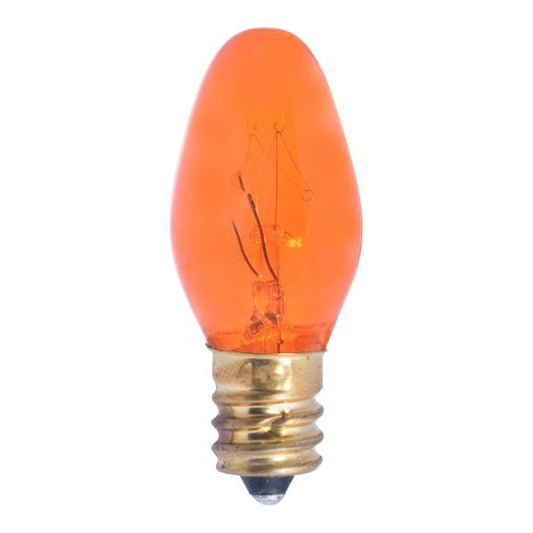 7W C9 TRANSPARENT AMBER E17 120V