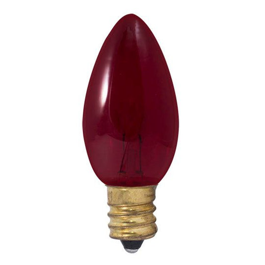 7W C9 TRANSPARENT RED E17 120V