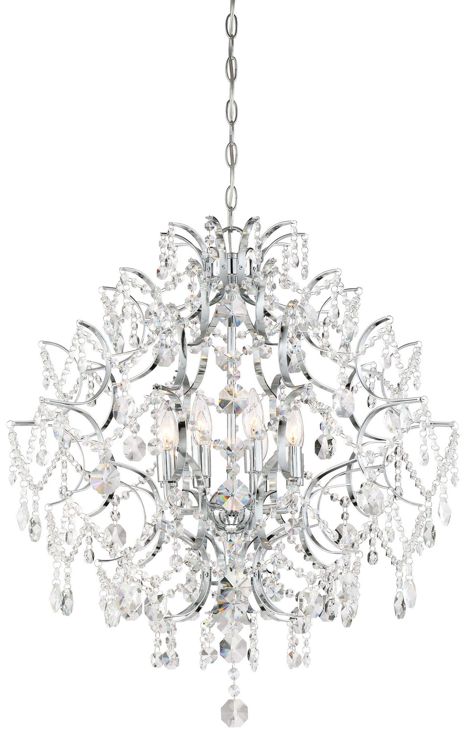 Isabella's Crown Eight Light Chandelier in Chrome