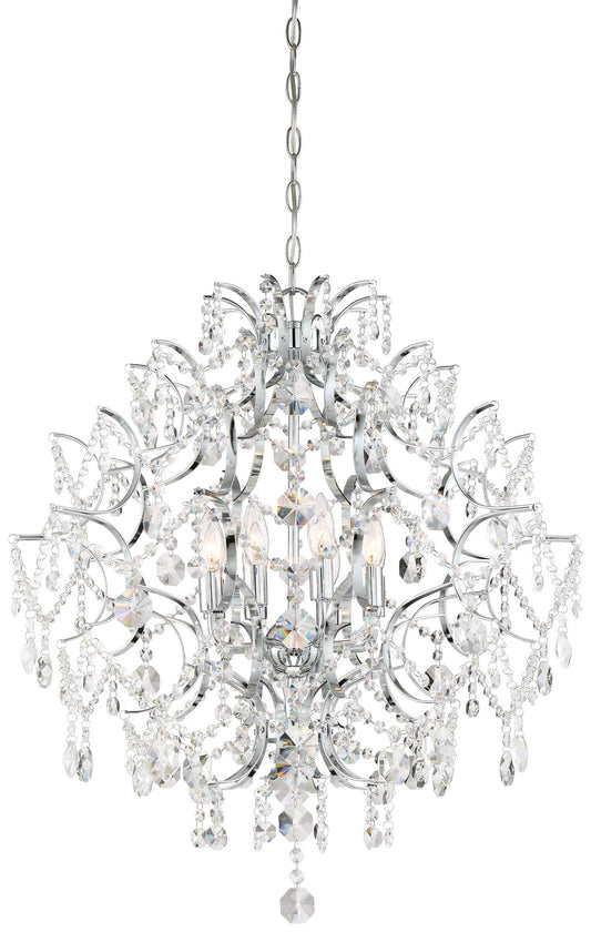 Isabella's Crown Eight Light Chandelier in Chrome