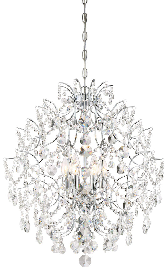 Isabella's Crown Six Light Chandelier in Chrome